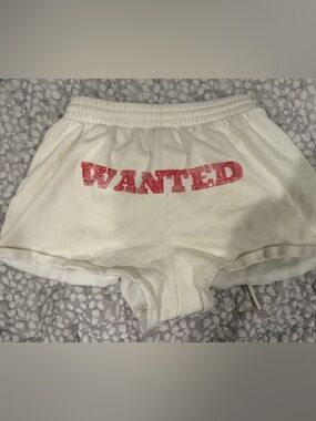 PINK Victoria's secret fleece shorts "WANTED" cowboy boots western